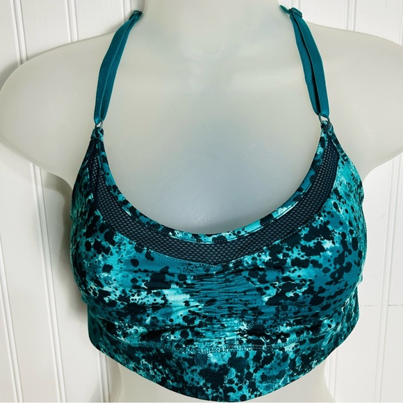 Nike Dry Fit Hurley Turquoise / Navy Spandex and Mesh Sports Bra Size XL - Picture 2 of 11